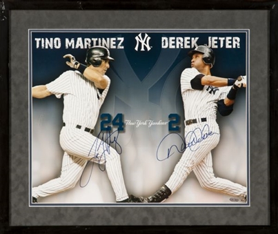 Derek Jeter and Tino Martinez Dual Signed and Framed New York Yankees 16x20 Photo (Steiner)